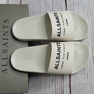 AllSaints White Underground Slide Sandals Size 8 NWT